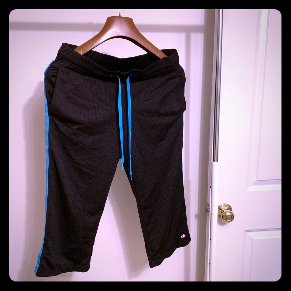 Champion Doubledry/capris size S/black-blue stripe